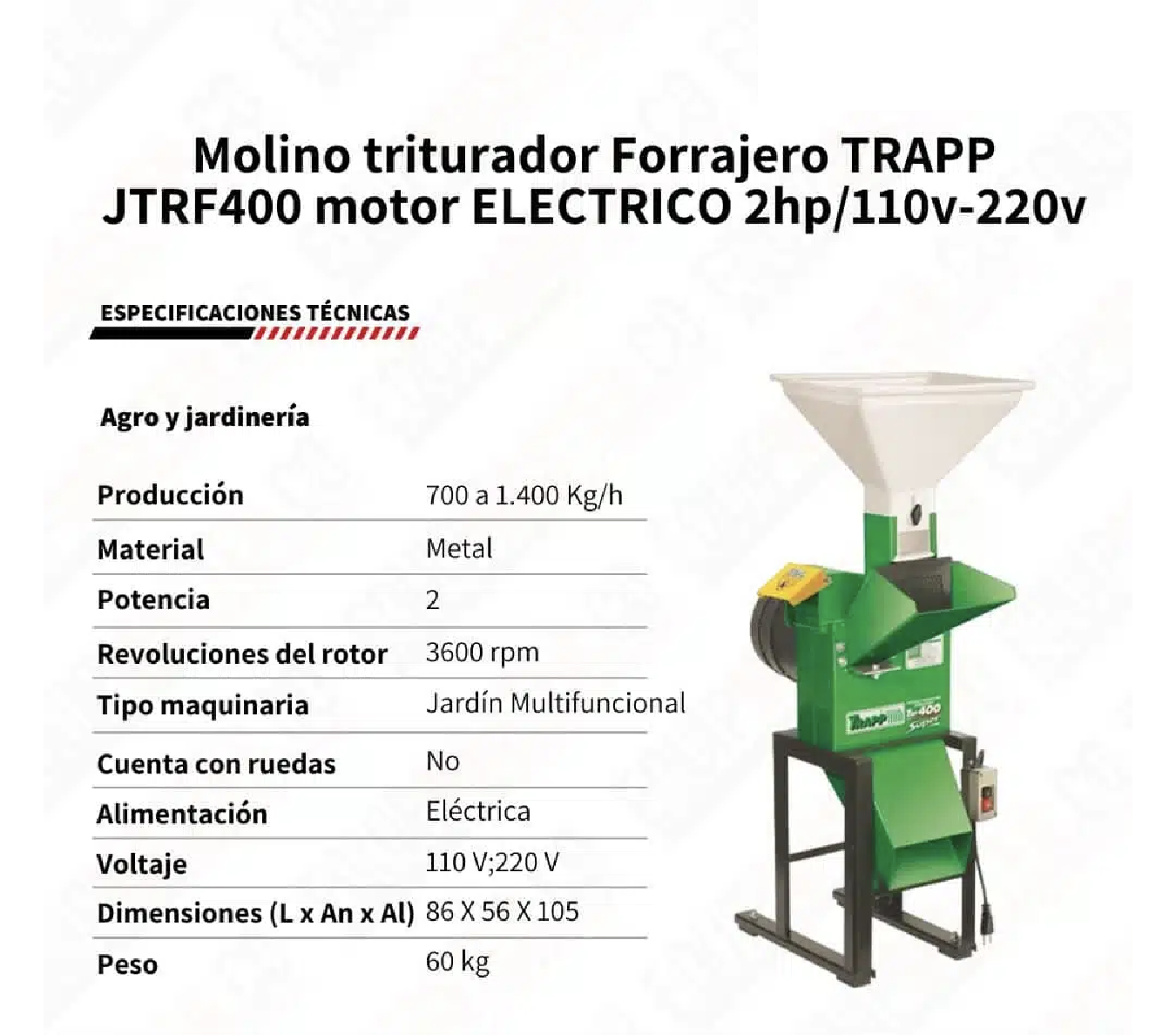 Triturador Trapp JTRF 400