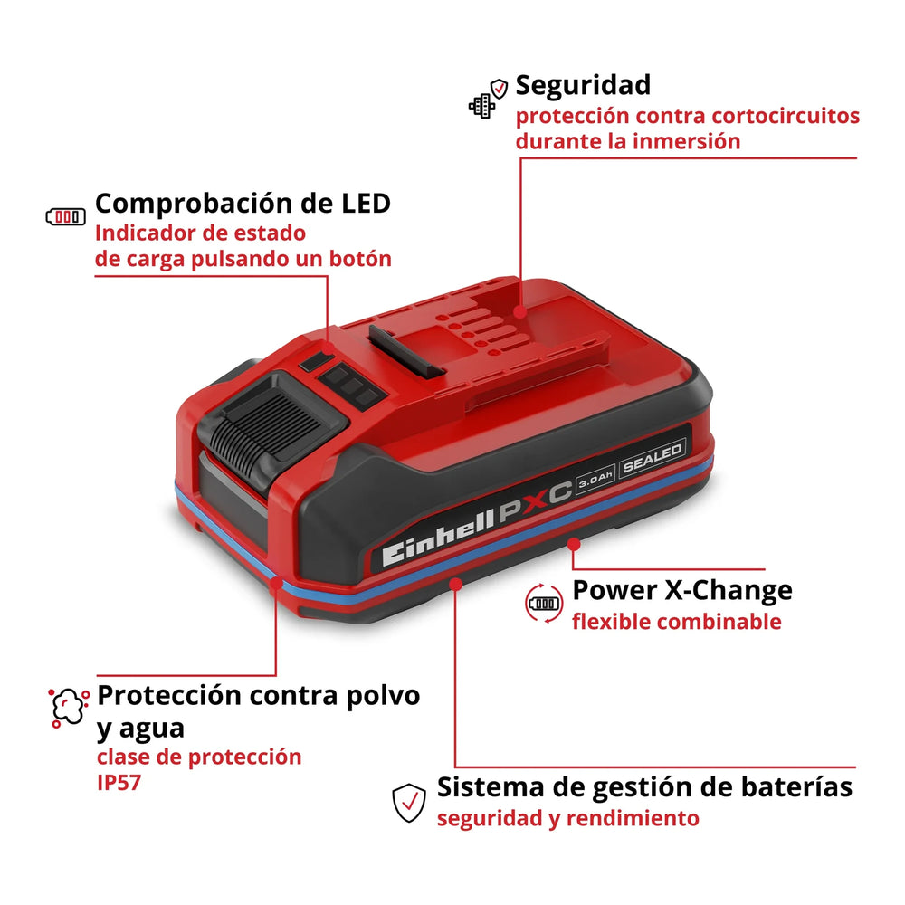 Batería Einhell Power X-Change Plus 18 V 3 Ah SEALED resistente al agua, imagen 4