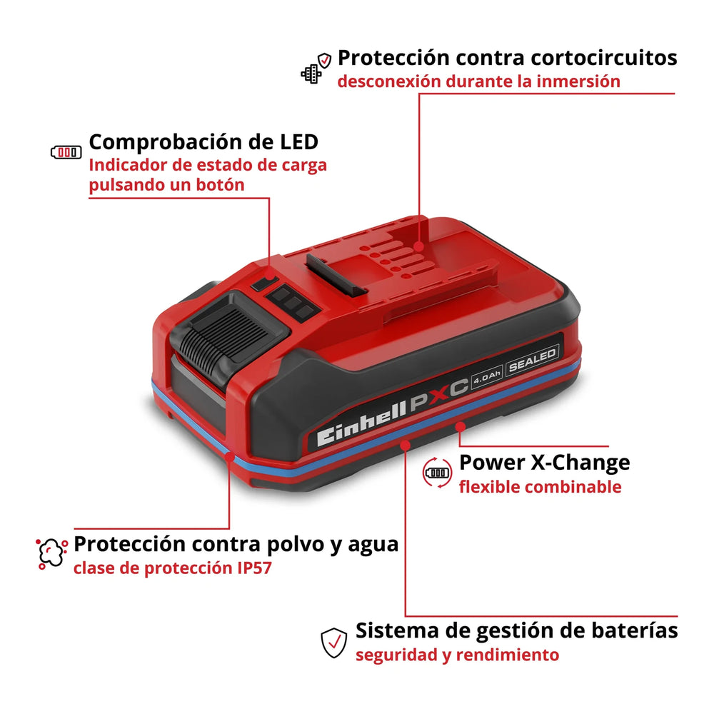 Batería Einhell Power X-Change Plus 18 V 4 Ah SEALED resistente al agua, imagen 4