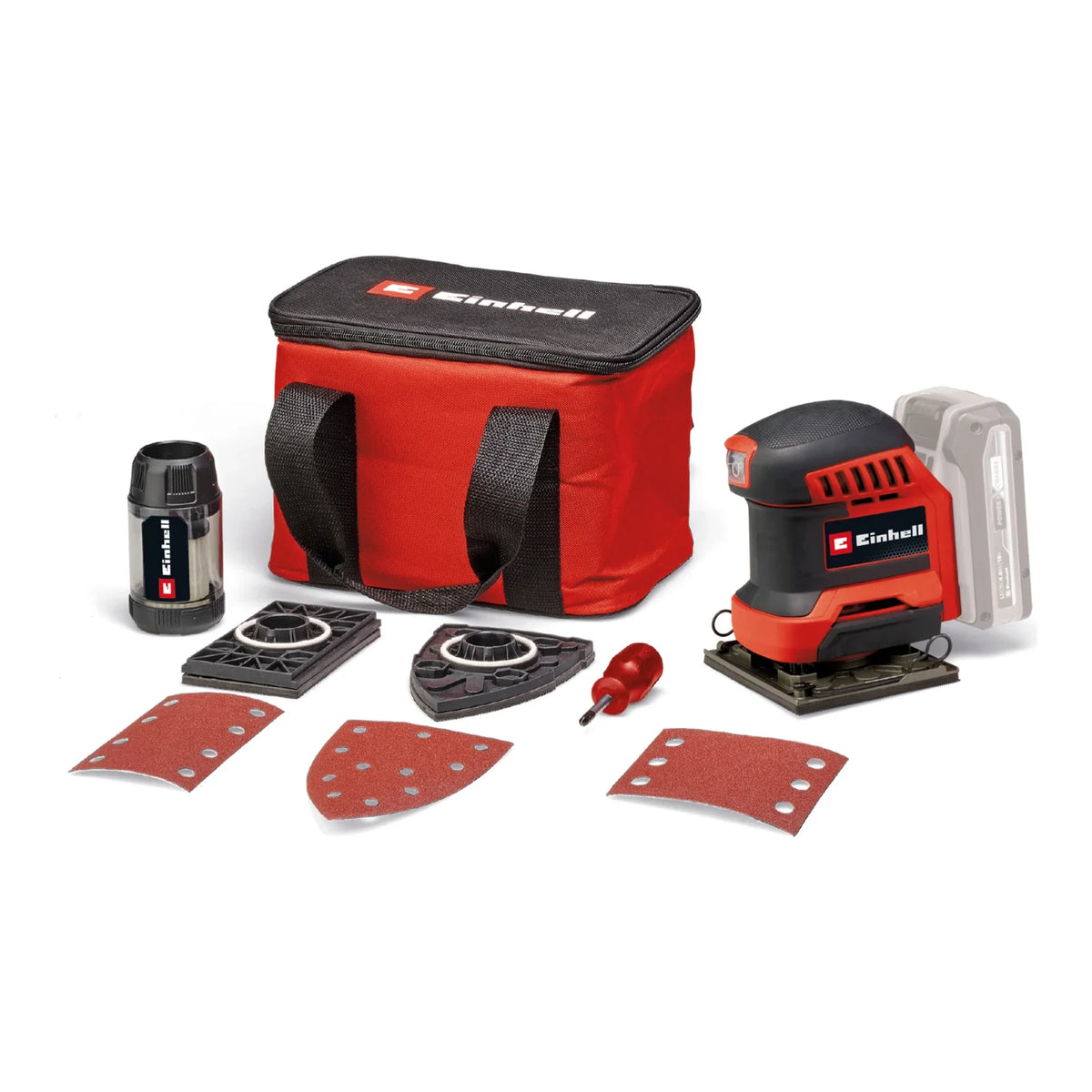 Lijadora inalámbrica 3 en 1 Einhell TE-OS 18/113 3X Li con maletín