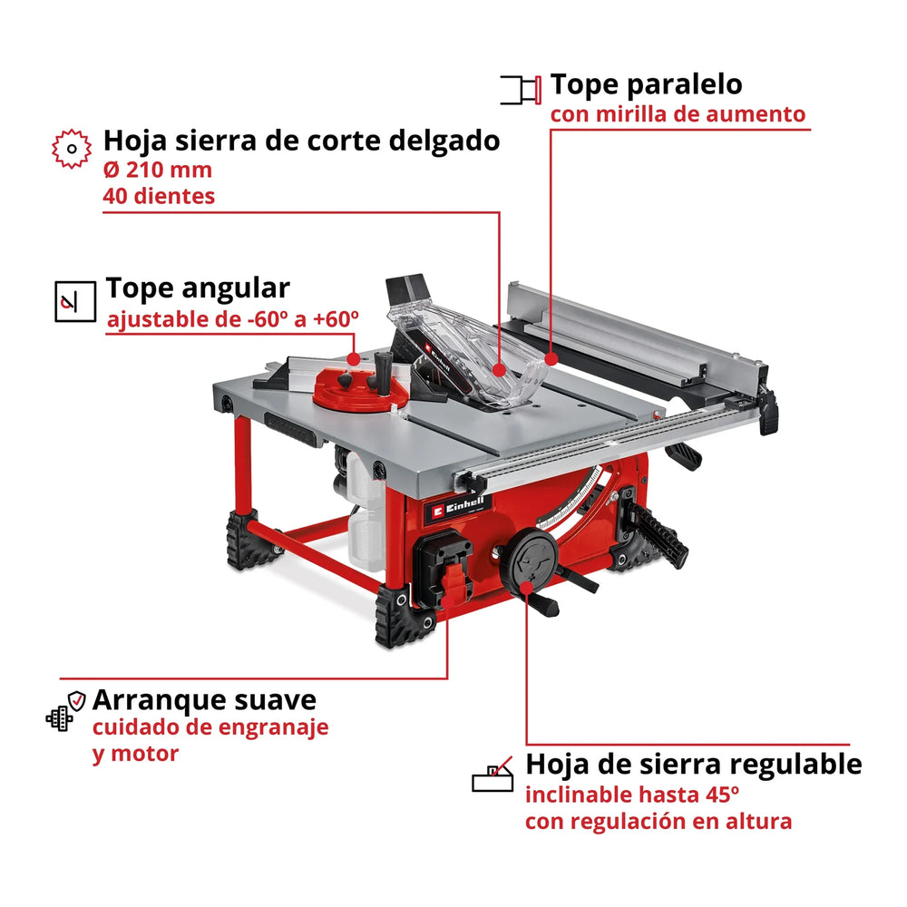 Sierra de mesa inalámbrica Einhell TE-TS 36/210 Li 36 V, imagen 3